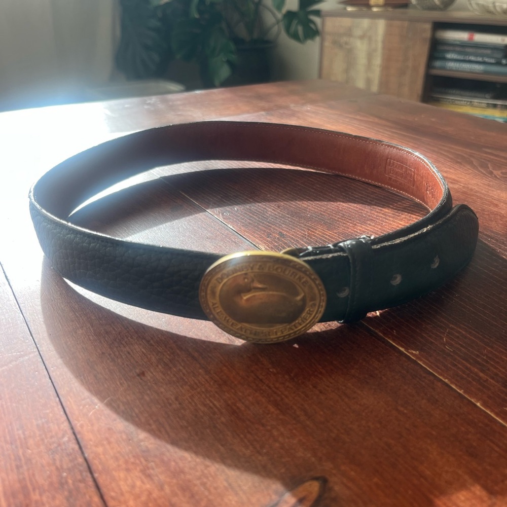 Black vintage leather belt